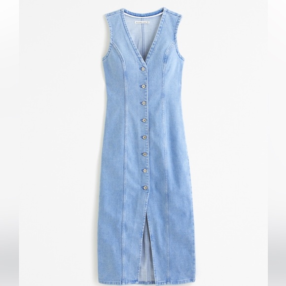 NWT A&F Mara vest denim midi dress - Picture 2 of 4